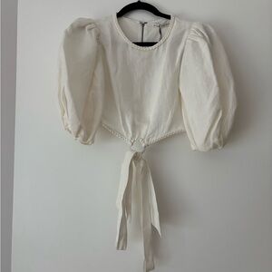 Elegant Cream Puff Sleeve Top